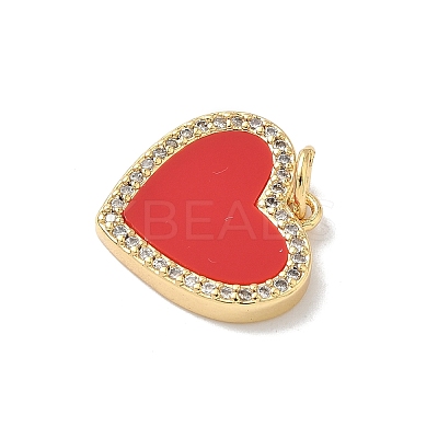 Brass Micro Pave Cubic Zirconia with Resin Pendants KK-L239-058G-1