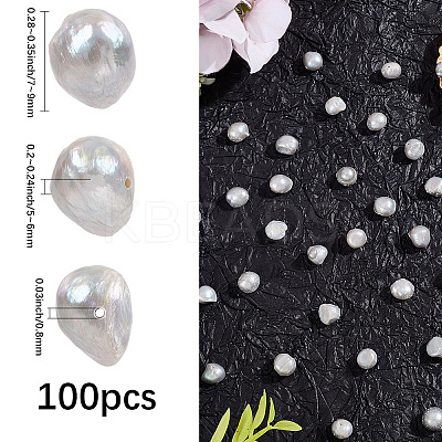 100Pcs Natural Cultured Freshwater Pearl Beads PEAR-LT0001-03-1