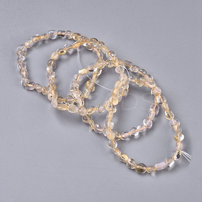 Natural Citrine Bead Stretch Bracelets BJEW-K213-66-1