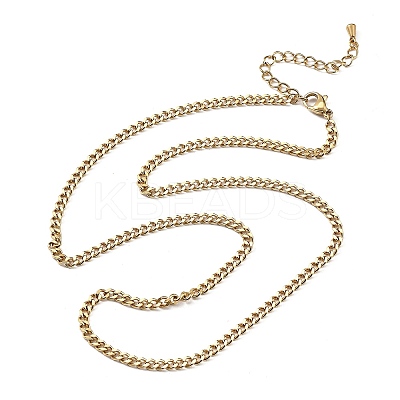 3.5MM 304 Stainless Steel Curb Chain Necklaces NJEW-T016-10G-1