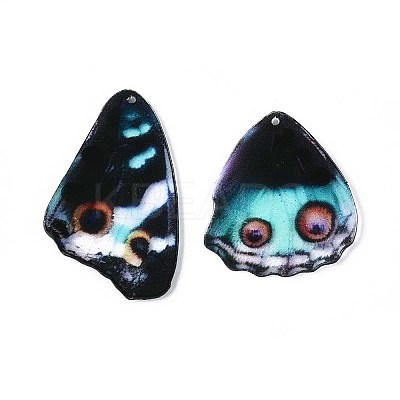 Epoxy Resin Butterfly Wing Pendants RESI-T057-86A-1