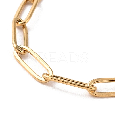 PVD Vacuum Plating 304 Stainless Steel Paperclip Chain Bracelet for Men Women BJEW-E031-02G-02-1