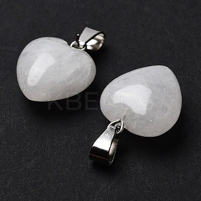 Natural White Jade Charms LS-HEAR-PW0001-057-03-1