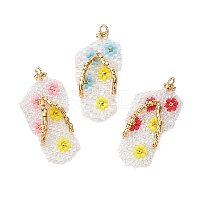 3Pcs MIYUKI Glass Seed Beaded Pendants PALLOY-MZ01313-1