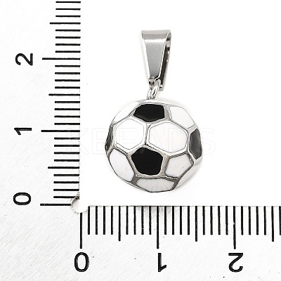 Football 304 Stainless Steel Enamel Pendants STAS-M121-08P-1