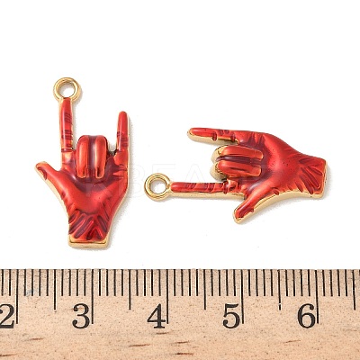 304 Stainless Steel Enamel Pendants STAS-I351-13G-1