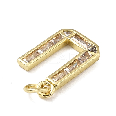 Brass Micro Pave Cubic Zirconia Pendants KK-V014-01G-21-1