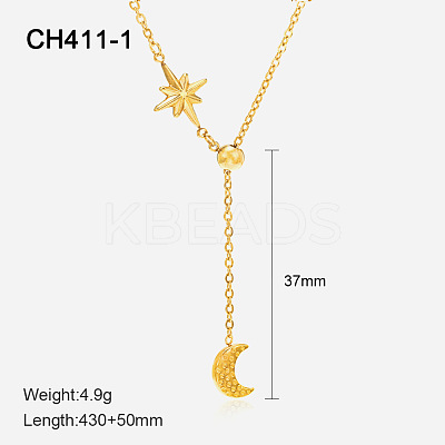 304 Stainless Steel Pendant Y Necklaces for Women FS-WG3C5F5-16-1