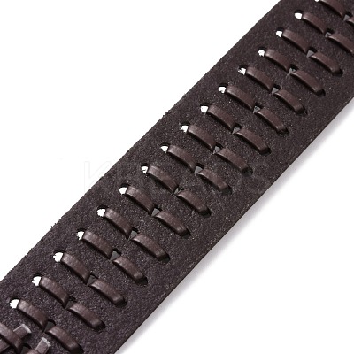 Vintage Cowhide Leather Braided Cord Bracelet for Men BJEW-A039-02B-1