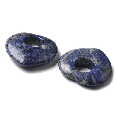 Natural Sodalite Hollow Pendants G-C167-06C-1