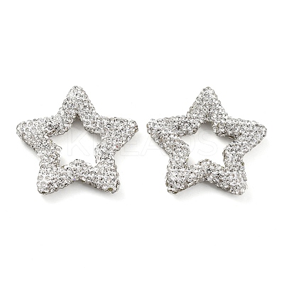 Star Shape Polymer Clay Rhinestone Beads CLAY-NH0001-06M-1