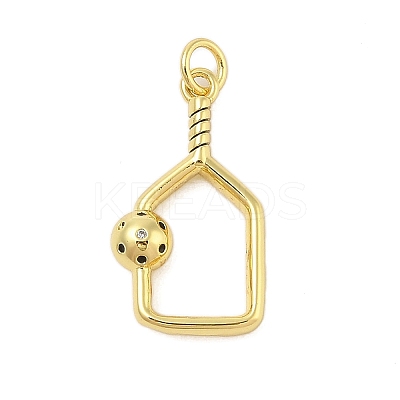 Rack Plating Brass Micro Pave Cubic Zirconia Pendants KK-Z074-69G-1