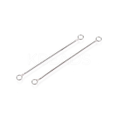 Anti-Tarnish Rhodium Plated 925 Sterling Silver Box Chain Links STER-N016-06P-1