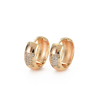 Real 18K Gold Plated Brass Chunky Huggie Hoop Earrings KK-S356-657-NF-1