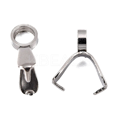 Non-Tarnish 201 Stainless Steel Pinch Bails X-STAS-E076-09-1