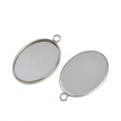 Tarnish Resistant 304 Stainless Steel Pendant Cabochon Settings STAS-G075-21P-01-1