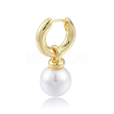 ABS Plastic Pearl Dangle Hoop Earrings X-EJEW-N011-106LG-1