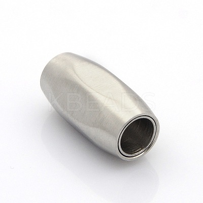 Tarnish Resistant 304 Stainless Steel Matte Surface Magnetic Clasps with Glue-in Ends LS-STAS-O042-D-31-1