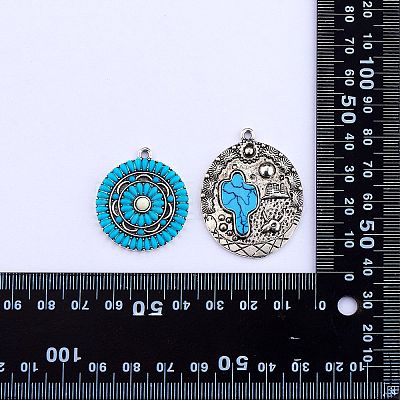 12Pcs 6 Styles Synthetic Turquoise Pendants FIND-SZ0005-73-1