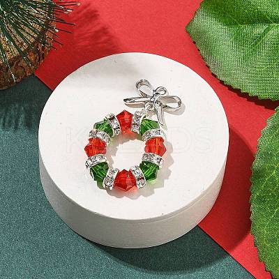 Christmas Theme Glass Pendants PALLOY-TA00163-1