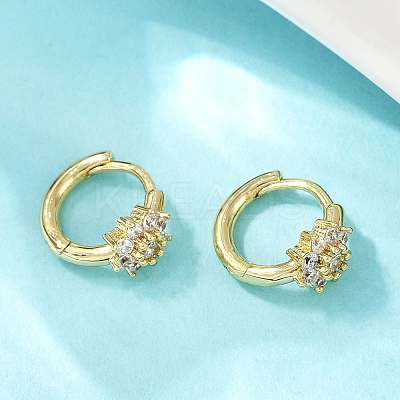 Brass Micro Pave Cubic Zirconia Hoop Earrings EJEW-S277-07G-C-1