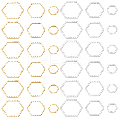 48Pcs 6 Style Brass Linking Rings KK-BC0009-42-1