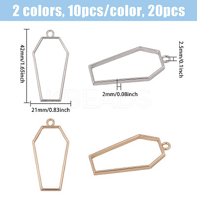 20Pcs 2 Colors Alloy Open Back Bezel Pendants FIND-CA0011-49-1