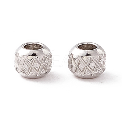 Non-Tarnish 201 Stainless Steel Waffle Beads STAS-A057-01A-P-1