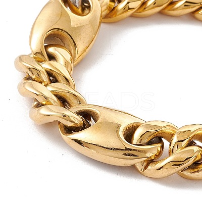 Crystal Rhinestone Oval Link Chains Bracelet BJEW-E107-05G-02-1
