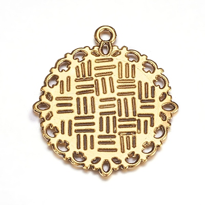 Zinc Alloy Pendant Settings for Cabochon & Rhinestone PALLOY-A15290-AG-FF-1