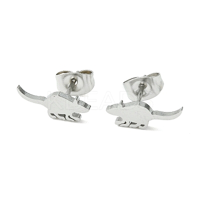 Non-Tarnish Cute Little Animal Theme 304 Stainless Steel Stud Earrings LS-EJEW-B041-03I-P-1