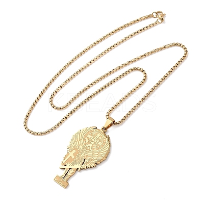 304 Stainless Steel Pendant Necklaces NJEW-B153-02B-G-1