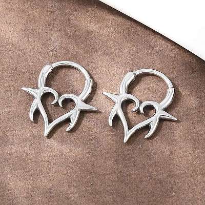 Spiked Heart 316 Stainless Steel Cartilage Earrings AJEW-C044-13AS-1