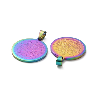 Religion 304 Stainless Steel Flat Round STAS-L123-32M-1