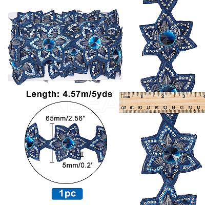 Iron on/Sew on Ethnic Style Embroidery Flower Polyester Lace Ribbons OCOR-WH0060-47B-1