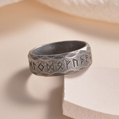 Viking Rune 304 Stainless Steel Finger Rings for Men WGDF4AB-52-1