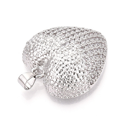 Brass Micro Pave Clear Cubic Zirconia Pendants KK-N268-52P-1