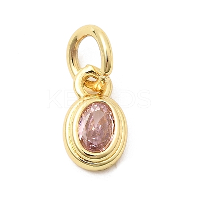 Brass Cubic Zirconia Charms KK-G554-02A-03-1