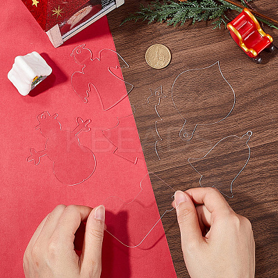 48Pcs 6 Styles Christmas Acrylic Big Pendants FIND-SC0011-43-1