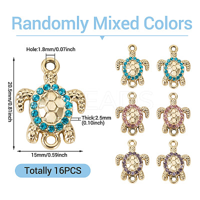 16Pcs Alloy Rhinestone Connector Charms ALRI-TA0001-38-1