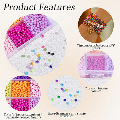 4800Pcs 24 Colors Opaque Acrylic Beads MACR-PA0001-62A-1