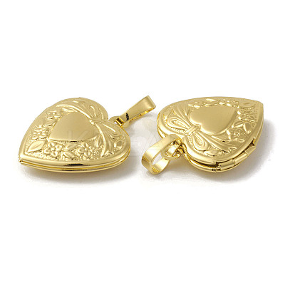 Rack Plating Brass Locket Pendants X-KK-G452-06G-1