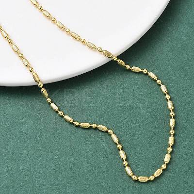 2.5MM Brass Column Ball Chain Necklaces for Women NJEW-B148-04G-1