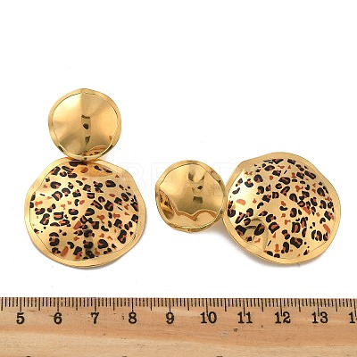 304 Stainless Steel Enamel Stud Earrings EJEW-Z084-15G-04-1