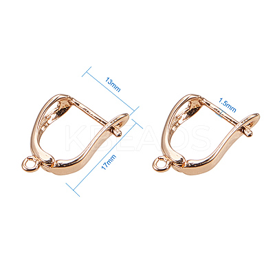 Brass Hoop Earring Findings with Latch Back Closure KK-L148-07-1