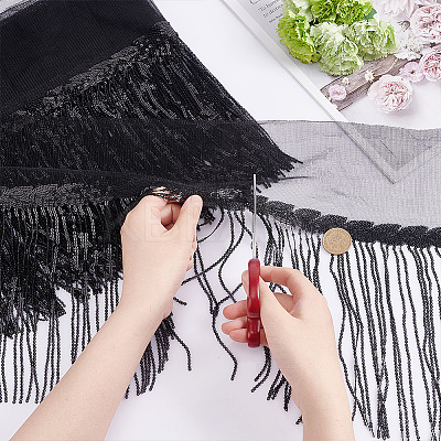 5 Yards Sparkle Polyester Tassel Lace Trim OCOR-GA0001-55B-1