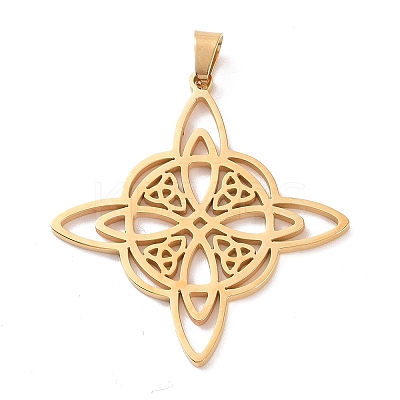 304 Stainless Steel Hollow Pendants STAS-P313-02G-1