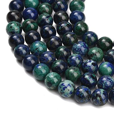Natural Azurite Beads Strands G-G475-A04-10mm-1