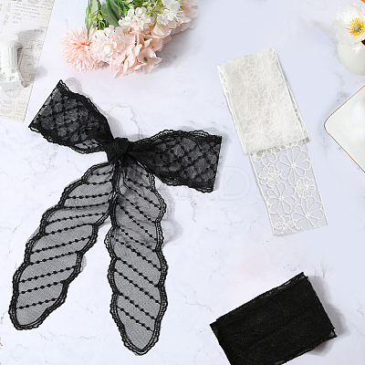 3Pcs 3 Style French Embroidery Lace Polyester Headband MRMJ-GF0001-38-1
