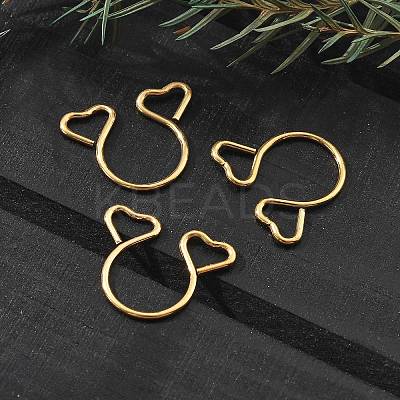 304 Stainless Steel Heart Clip on Nose Rings AJEW-A062-01A-G-1